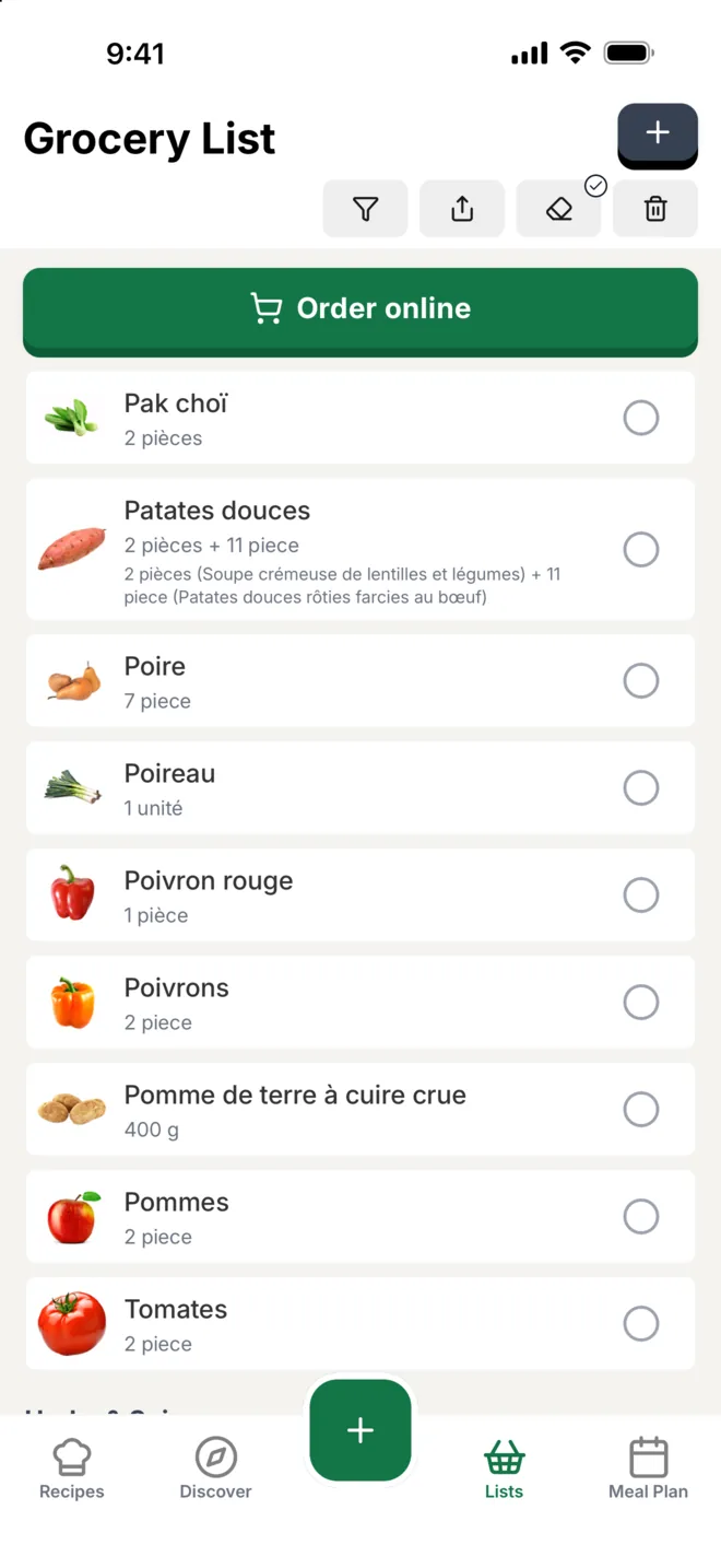 The Citron grocery list, sorted by aisle